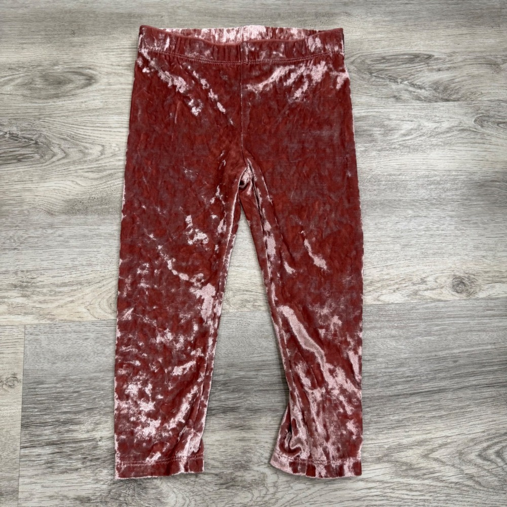 Nike Toddler Girls Crushed Velvet Leggings Dusty Rose Pink 3T Futura Logo Pants